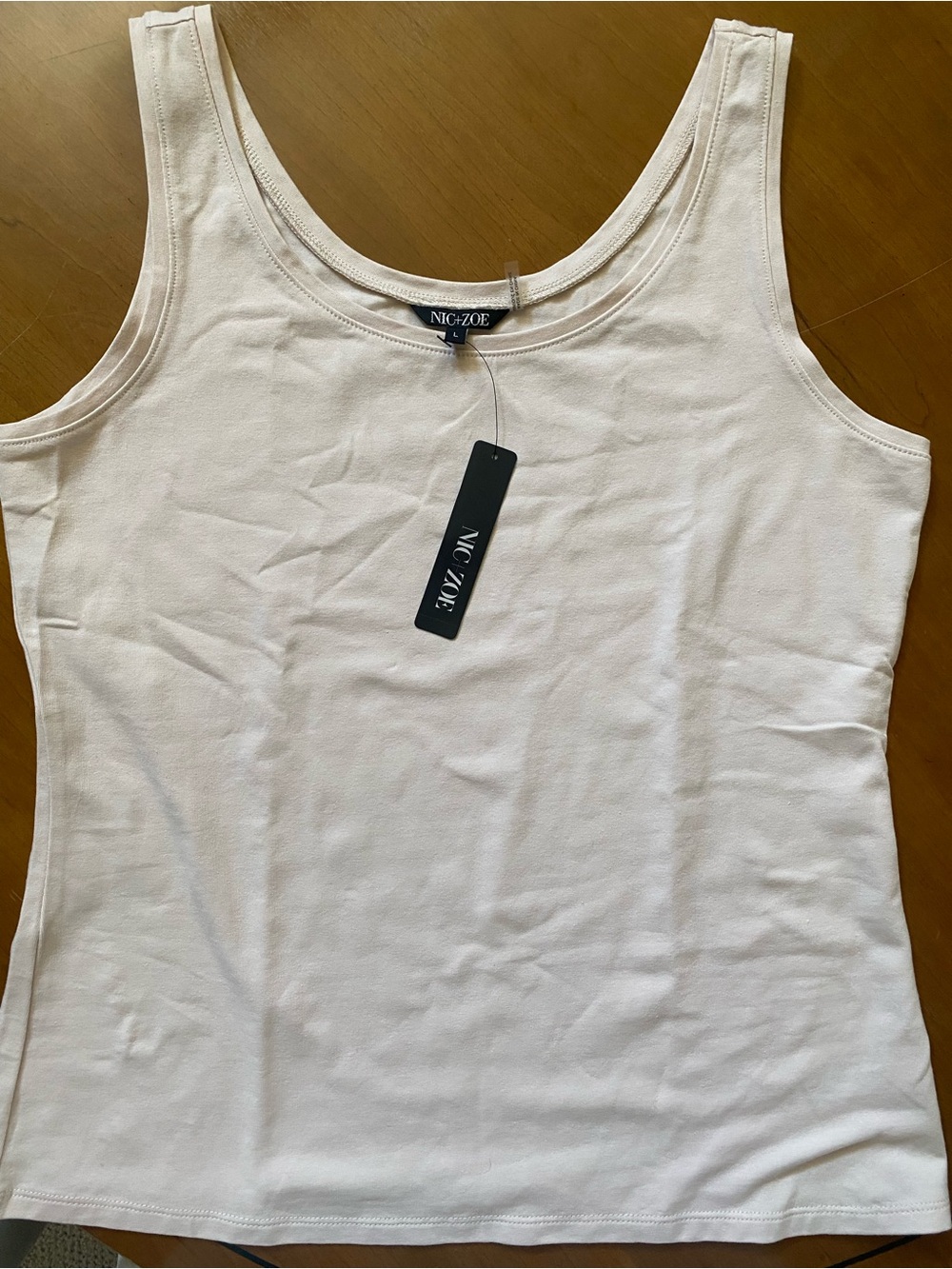 NIC+ZOE Classic Cream Scoop Neck Tank